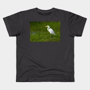 Great Egret As Still As A Statue Kids T-Shirt